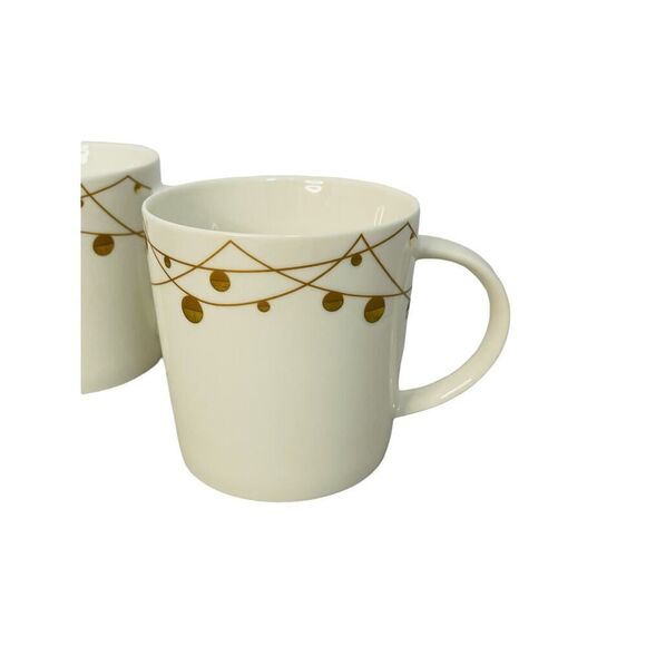 Starbucks Holiday Gold String Lights Coffee Cup Mug 14oz, 2012 (set of 2!) - Picture 4 of 8